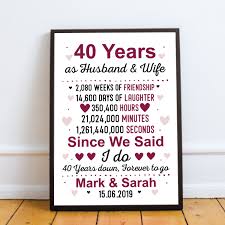 40th wedding anniversary gift